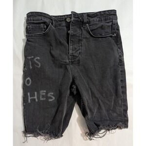 Ksubi Wolf Short Rats to Riches Faded Black Distressed Denim Shorts Mens 28
